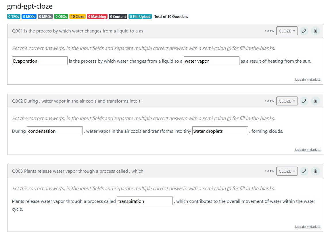 getmarked digitaliser cloze questions imported