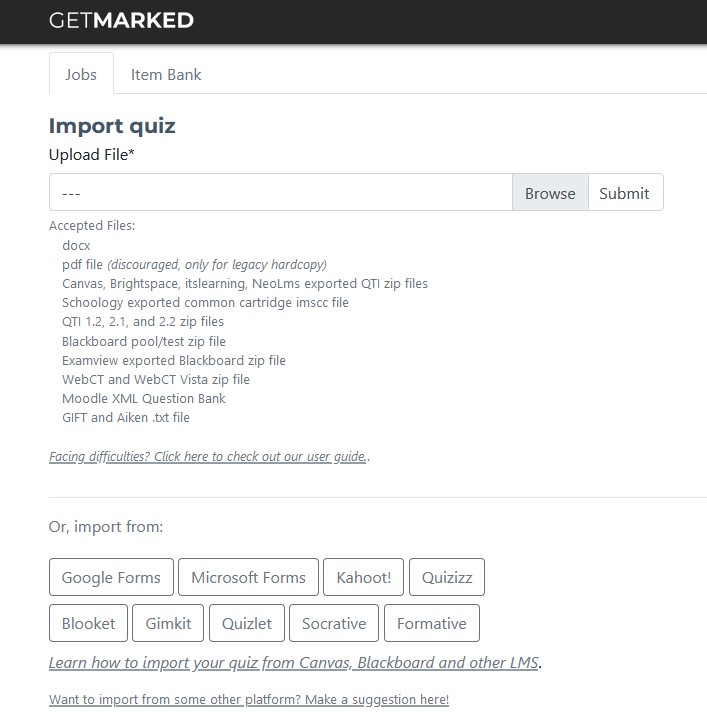 getmarked digitaliser upload file user interface