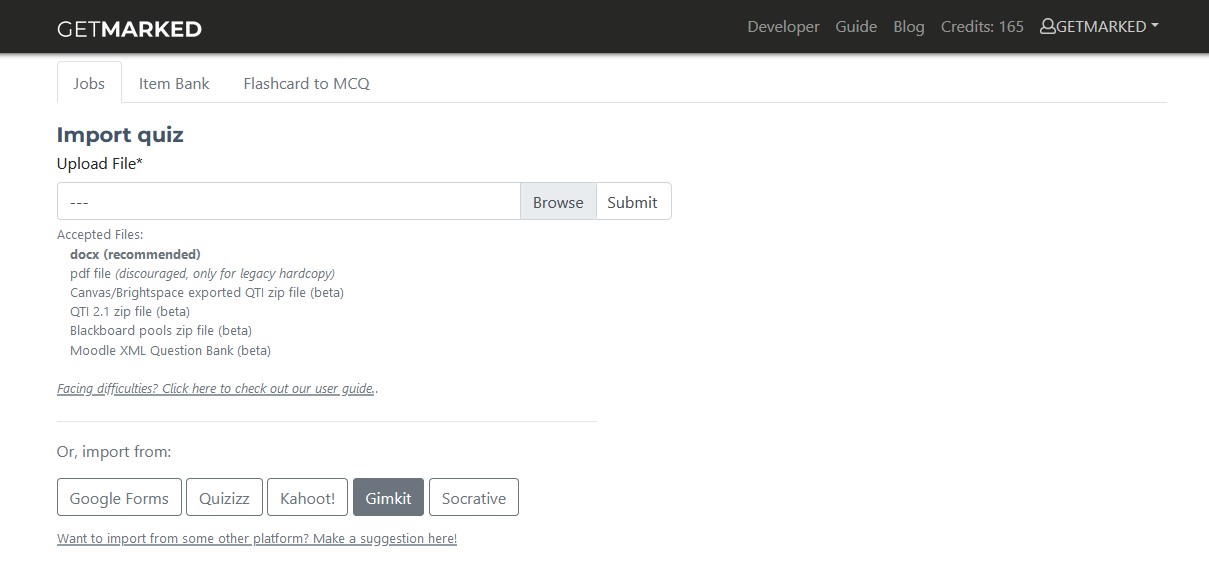 dashboard of getmarked digitaliser