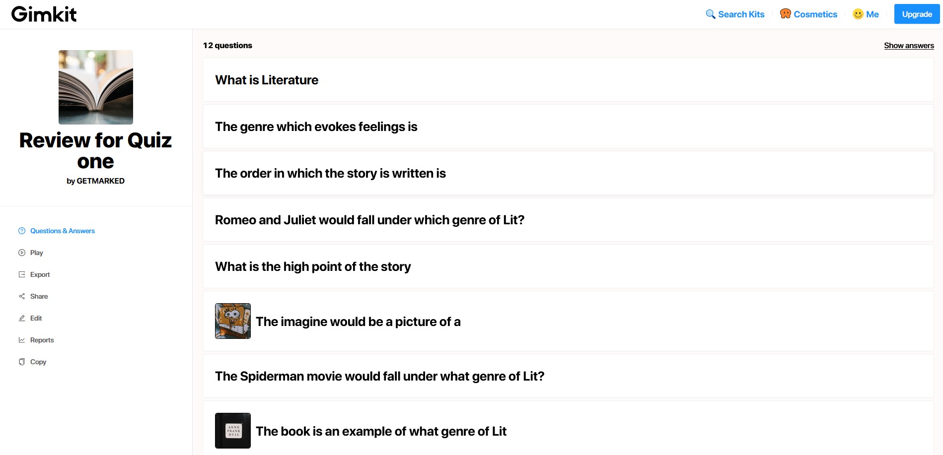 Gimkit kit page