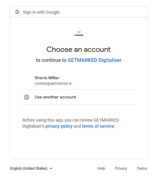 select google account to login
