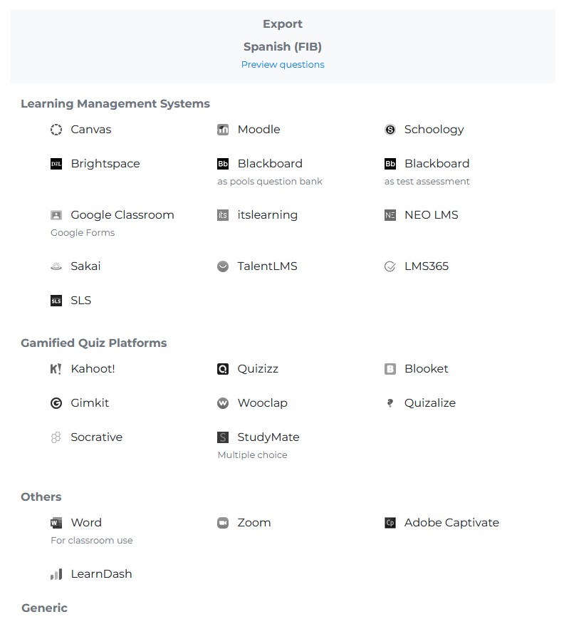 export menu in getmarked digitaliser