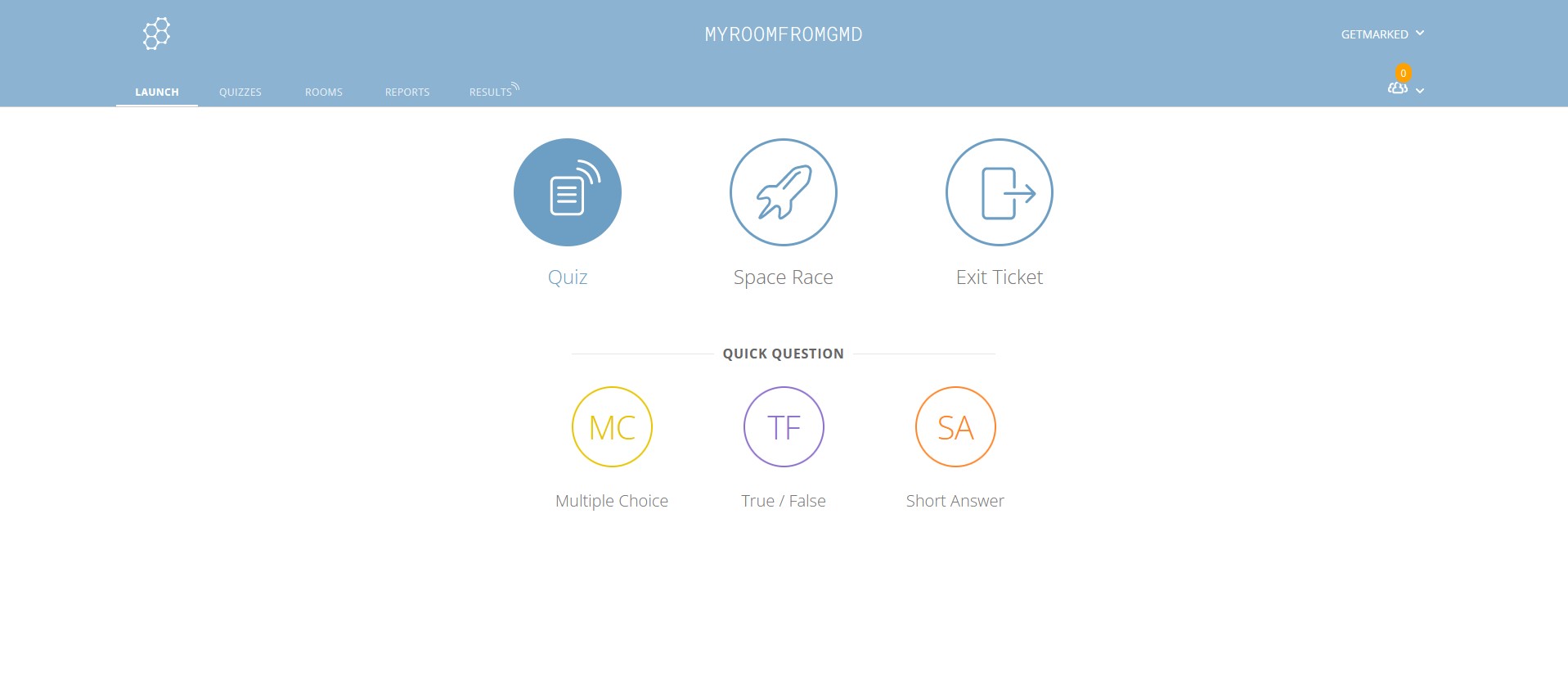 socrative main page