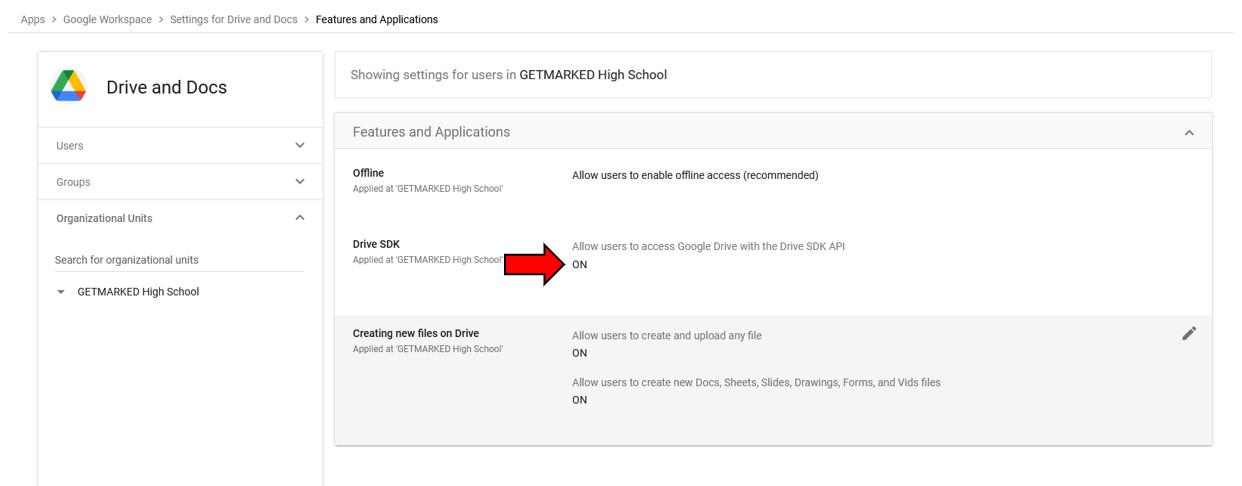 Drive SDK is ON, annotated