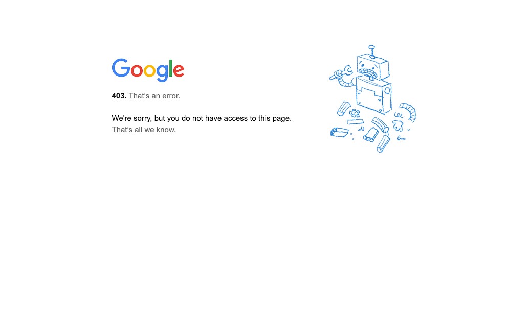 Google 403 Forbidden Error