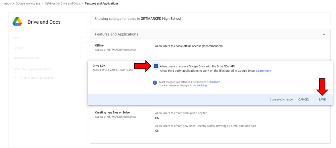 turn on Drive SDK, annotated