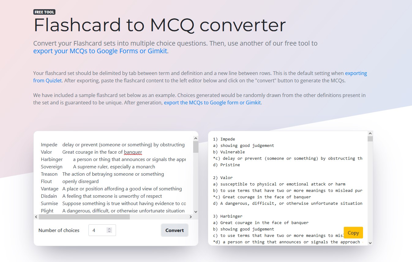 getmarked flashcard to mcq converter with content converted into mcqs