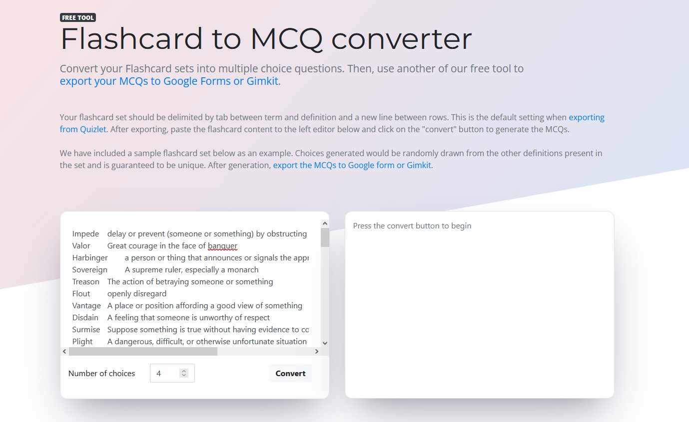 getmarked flashcard to mcq converter
